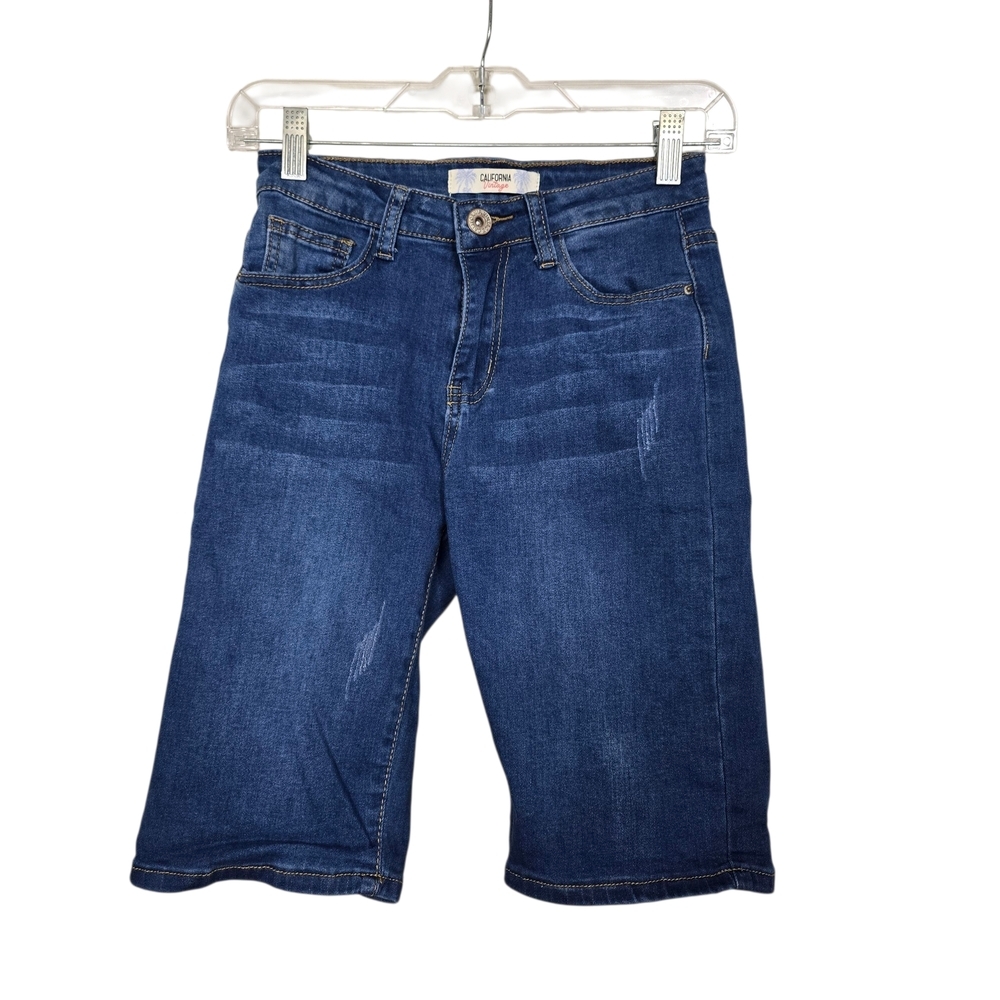 California Vintage Denim Distressed Bermuda Shorts Juniors 3